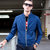 中年男装男士夹克衫 2016秋装新款商务立领薄款男外套上衣BB87281(天蓝色 180)第4张高清大图