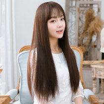 美元素假发 女 空气刘海长直发气质唯美长发型假头发 女士假发套hg126