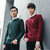2016秋季男式毛衣外套韩版修身圆领针织线衣复古英伦针织衫xinniao7509(红色)第5张高清大图