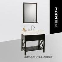 MOEN摩恩 拉普兰系列800浴室柜组合套餐 美式现代 极地白落地柜(X2+伯克利镜子+龙头)