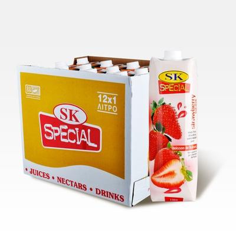 塞浦路斯 原装进口 果汁饮料 sk牌 草莓汁饮料 12*1l部分地区包邮sk