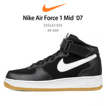 新款Nike板鞋/耐克男子运动鞋 AIR FORCE 1 MID 男子空军1号高帮休闲板鞋 黑白勾 315123-035(图片色 43)