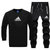 阿迪达斯运动套装男装春季新款训练跑步针织透气休闲长裤套头衫(黑 XL)第2张高清大图