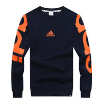 Adidas/阿迪达斯 男子 logo图案针织休闲运动套头衫卫衣黑色(深蓝色)