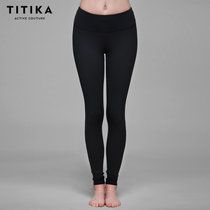 TITIKA瑜伽服2017夏季新款弹力束腿提臀速干户外跑步运动瑜珈裤19060(黑色 XL)