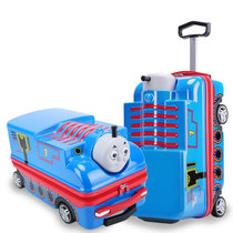 迪嘉乐 立体3D儿童拉杆箱男女童动漫旅行箱中小学生个性行李箱可坐骑20寸出游密码箱(蓝色)